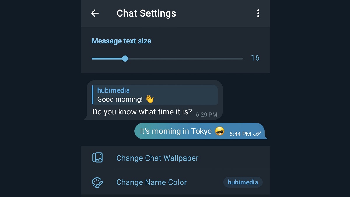 تغییر سایز فونت تلگرام