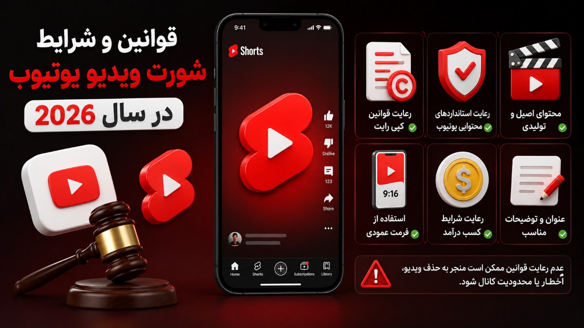 قوانین و شرایط شورت ویدیو یوتیوب در سال 2026